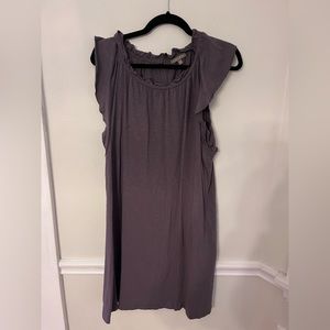 Lilla P purple-grey sleeveless dress with ruffle cap sleeves